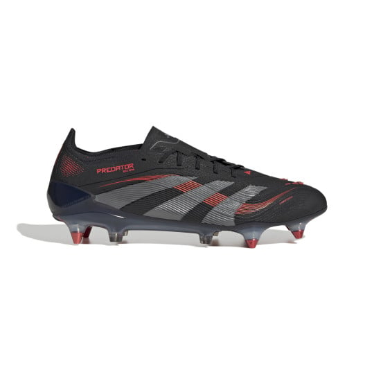 adidas Predator Elite Crampons Vissés Chaussures de Foot (SG) Noir Gris Rouge