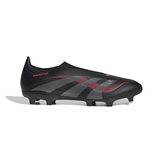 adidas Predator League Sans Lacets Gazon Naturel Gazon Artificiel Chaussures de Foot (MG) Noir Gris Rouge