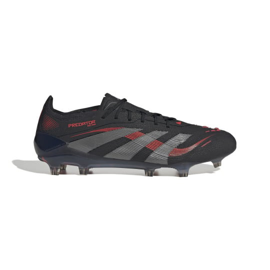 adidas Predator Elite Gazon Naturel Chaussures de Foot (FG) Noir Gris Rouge