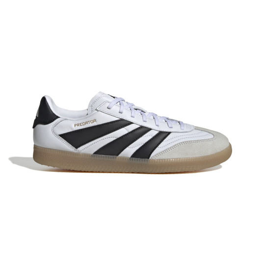 Chaussures de football en salle adidas Predator Freestyle (IN) blanches, noires et brunes