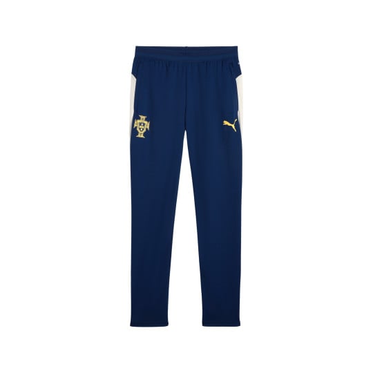 PUMA Portugal Trainingsbroek 2025-2026 Kids Donkerblauw Gebroken Wit Geel