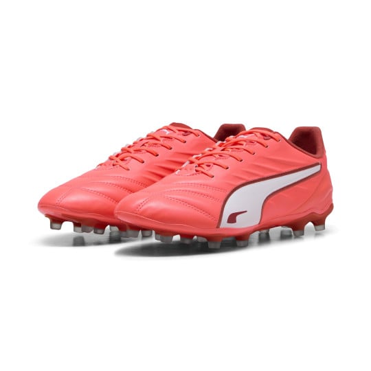 PUMA King Pro Gras / Kunstgras Voetbalschoenen (MG) Rood Wit