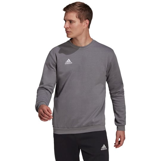 Pull à col rond adidas Entrada 22 gris et blanc