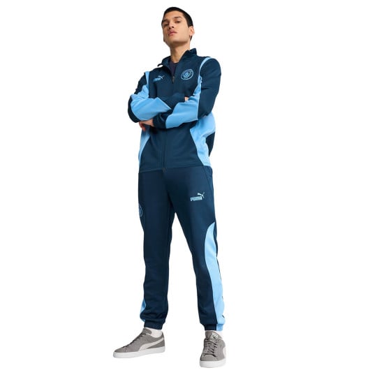 PUMA Manchester City ftblNRGY+ Joggingpak Full-Zip 2024-2025 Donkerblauw Lichtblauw