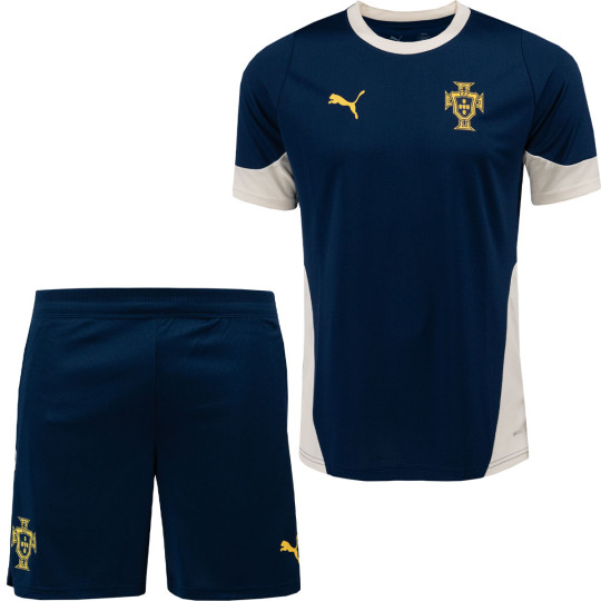 PUMA Portugal Ensemble Training 2025-2026 Bleu Foncé Blanc Cassé Jaune