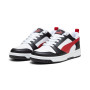 Baskets PUMA Rebound V6 Low pour enfants, blanches, rouges et noires