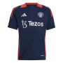 adidas Manchester United Maillot d'Entraînement 2024-2025 Enfants Bleu Foncé Rouge Argenté