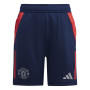 adidas Manchester United Short d'Entraînement 2024-2025 Enfants Bleu Foncé Rouge Argenté