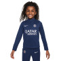 Nike Paris Saint-Germain Academy Pro Trainingstrui 1/4-Zip 2024-2025 Kleuters Donkerblauw Wit