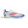 adidas F50 League Sans Lacets Gazon Naturel Chaussures de Foot (FG) Enfants Blanc Rouge Bleu