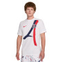 Nike Paris Saint-Germain Iconic T-Shirt 2024-2025 Blanc Bleu Foncé Rouge