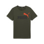 T-shirt à logo PUMA Essentials+ 2 pour enfants vert olive noir rouge