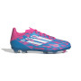 adidas F50 League Gazon Naturel Chaussures de Foot (FG) Enfants Bleu Rose Blanc