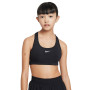 Brassière de sport Nike Swoosh EasyOn pour fille, noir et blanc