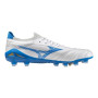 Mizuno Morelia Neo IV Beta Elite Gazon Naturel Chaussures de Foot (FG) Blanc Bleu