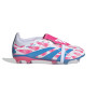 adidas Predator Elite FT Gazon Naturel Chaussures de Foot (FG) Enfants Blanc Rose Bleu