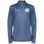 PUMA Manchester City Haut d'Entraînement 1/4 Zip 2024-2025 Enfants Bleu Foncé Bleu Clair