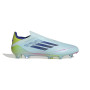 adidas F50 Elite Sans Lacets Gazon Naturel Chaussures de Foot (FG) Bleu Clair Bleu Foncé Jaune