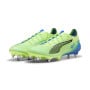 PUMA Ultra 5 Ultimate Crampons Vissés Chaussures de Foot (SG) Vert Bleu Noir Blanc