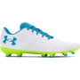 Under Armour Magnetico Select 3.0 Gras Voetbalschoenen (FG) Wit Blauw Groen