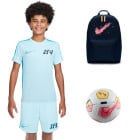 Nike Kylian Mbappé Pakket Kids Trainingsset en Rugtas en Bal Lichtblauw Zwart Wit