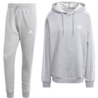 adidas Essentials Fleece Hoodie Joggingpak Grijs Wit