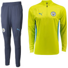 PUMA Manchester City Trainingspak 1/4-Zip 2024-2025 Geel Donkerblauw Lichtblauw