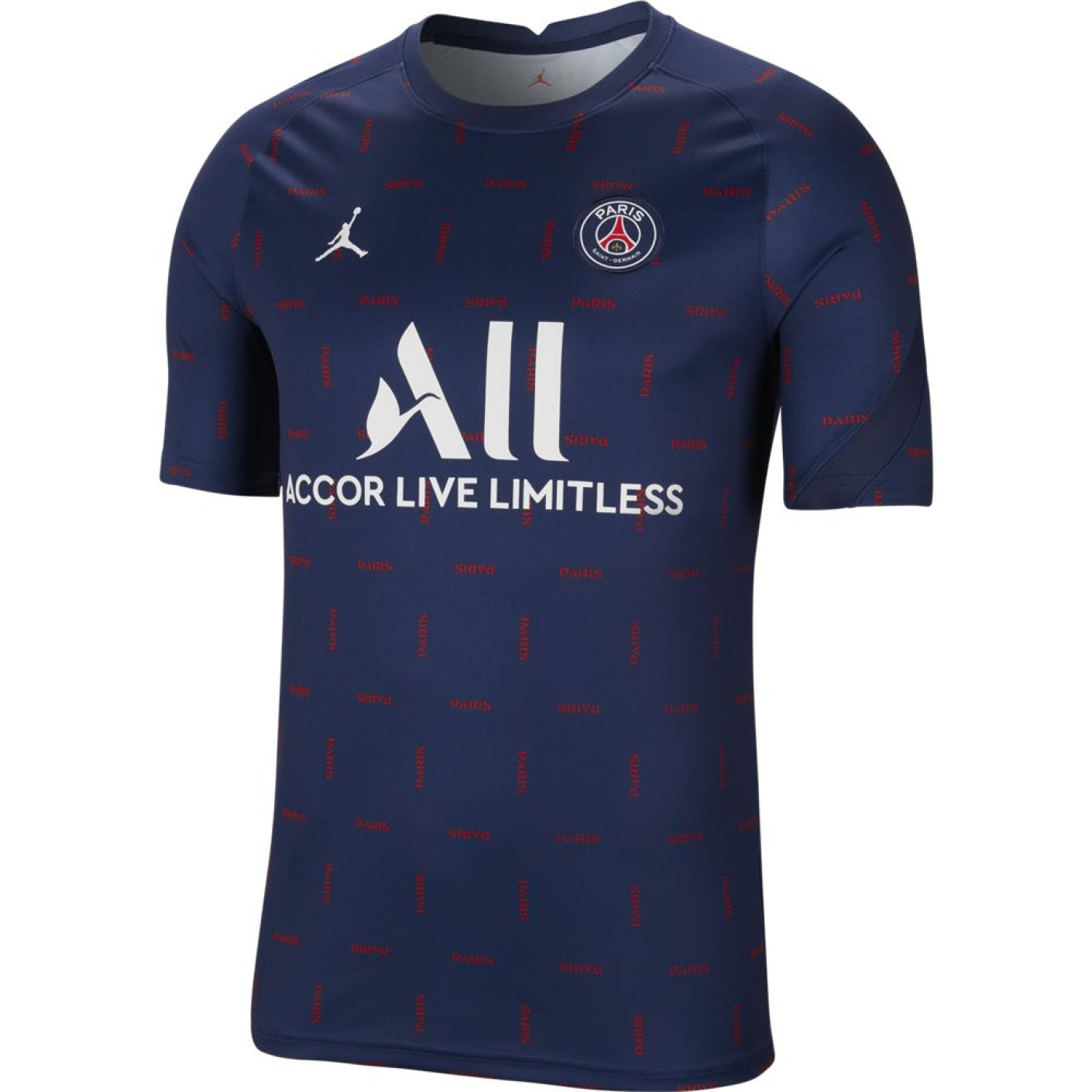 Nike Paris Saint Germain Trainingsshirt Pre-Match 2021-2022 Donkerblauw Wit