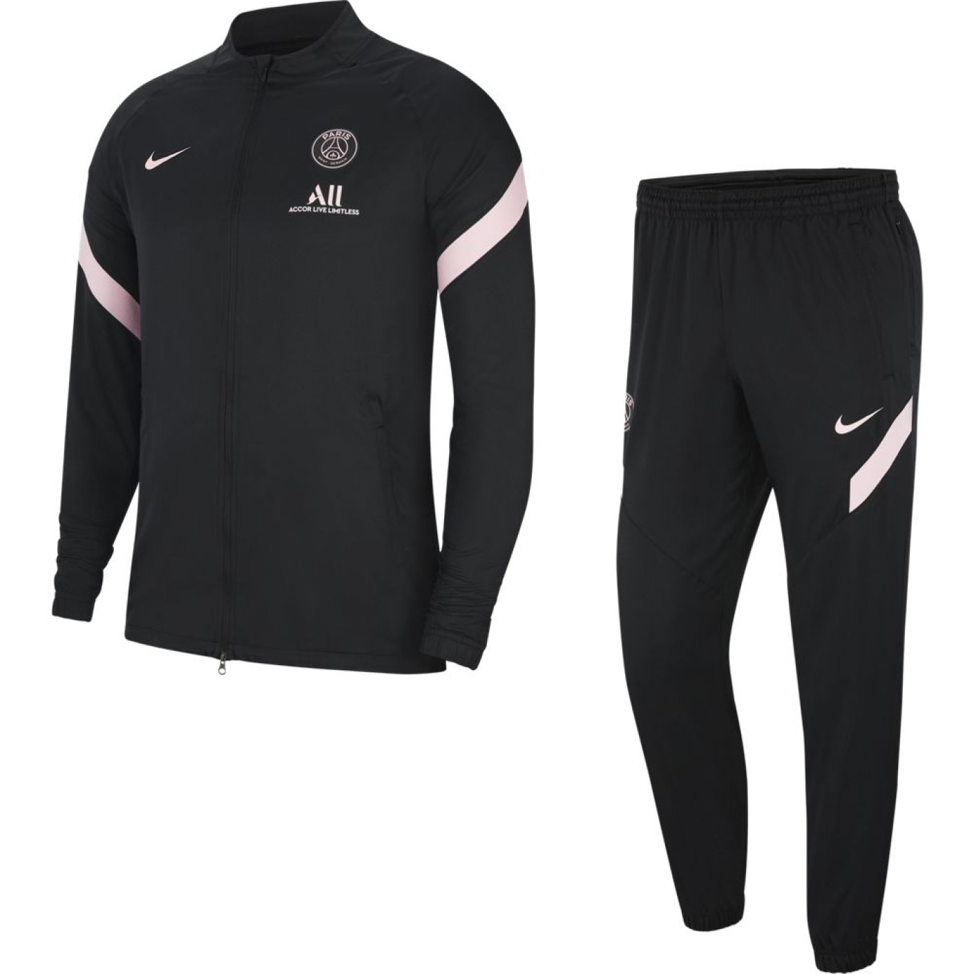 hotel Onderbreking Trek Nike Paris Saint Germain Strike Trainingspak 2021-2022 Kids Zwart Roze