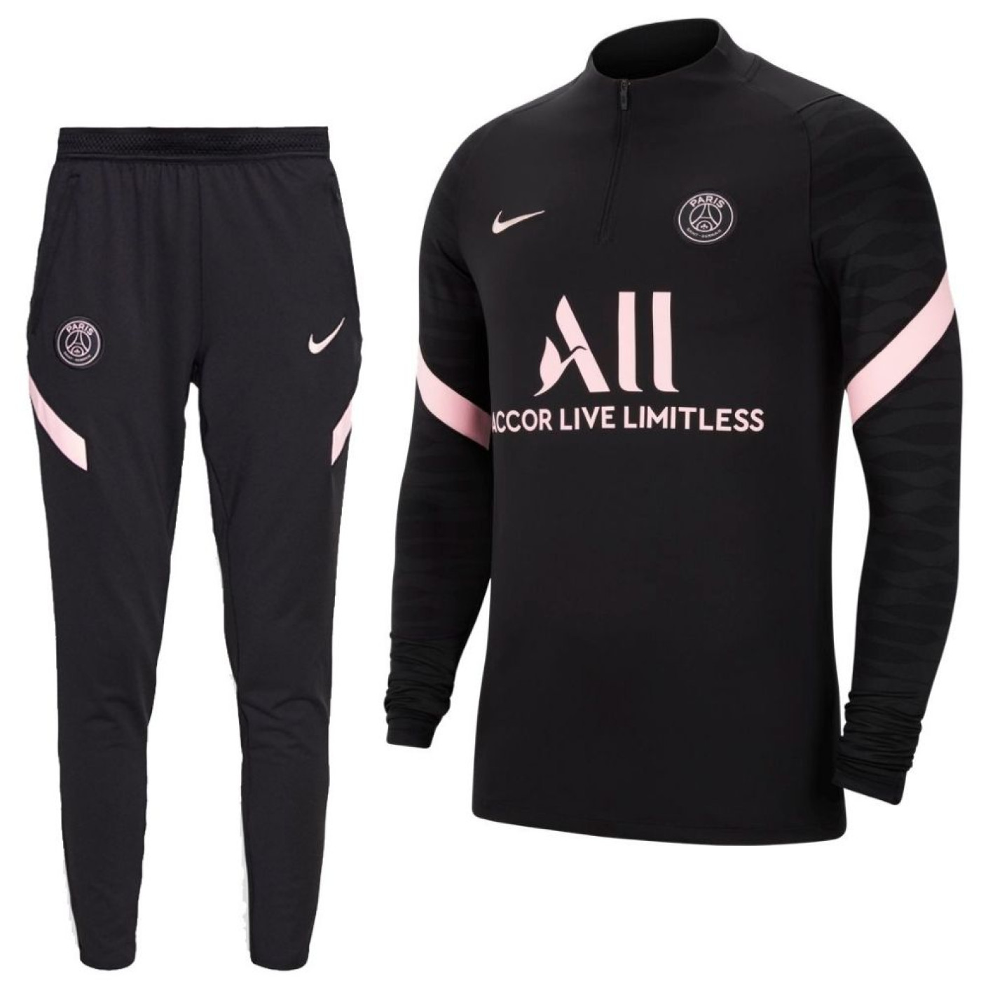 huren het winkelcentrum Staan voor Nike Paris Saint Germain Strike Drill Trainingspak 2021-2022 Dames Zwart  Roze