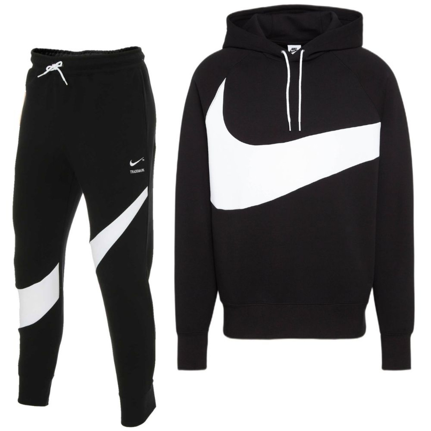 Artefact Absoluut stilte Nike Sportswear Tech Fleece Trainingspak Swoosh Zwart Wit