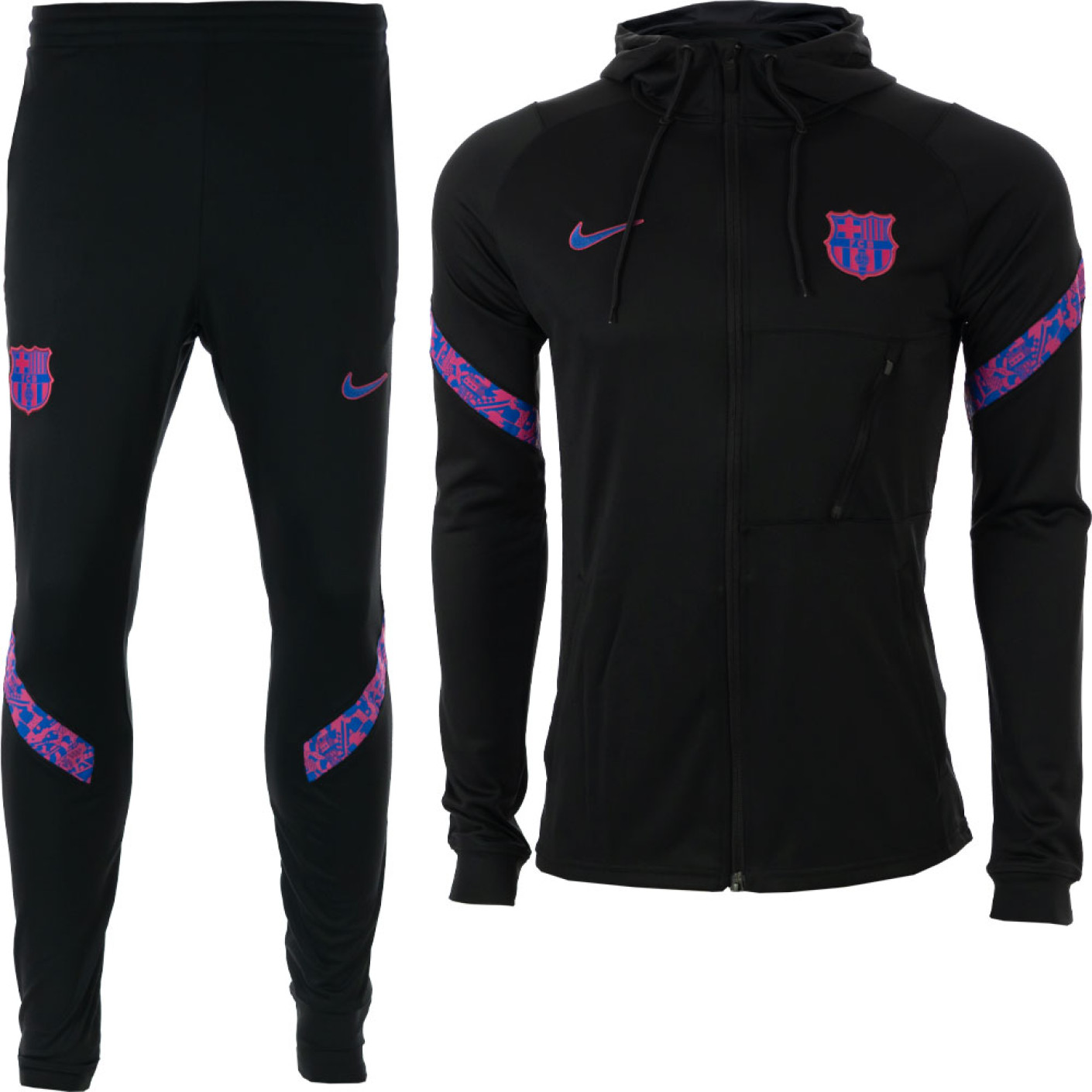 sarcoom Ondeugd Beneden afronden Nike FC Barcelona Strike Hoodie Trainingspak 2021-2022 Zwart Roze Blauw