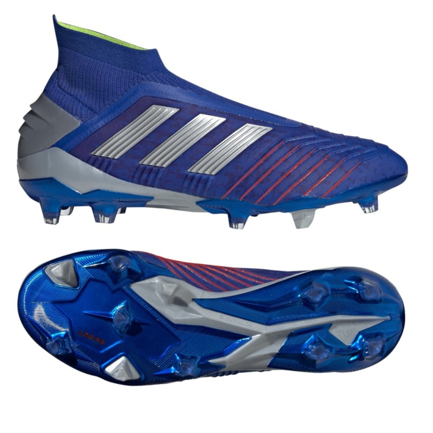 beeld filosoof Groenten adidas PREDATOR 19+ FG Voetbalschoenen Blauw Zilver Rood