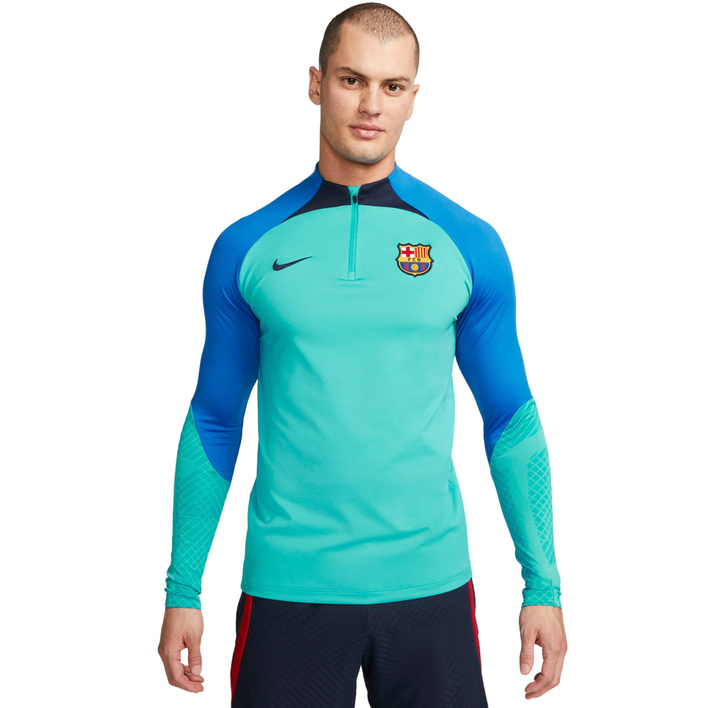 Mount Bank Verplaatsing Bijdrager Nike FC Barcelona Strike Trainingstrui 2022-2023 Turquoise Blauw