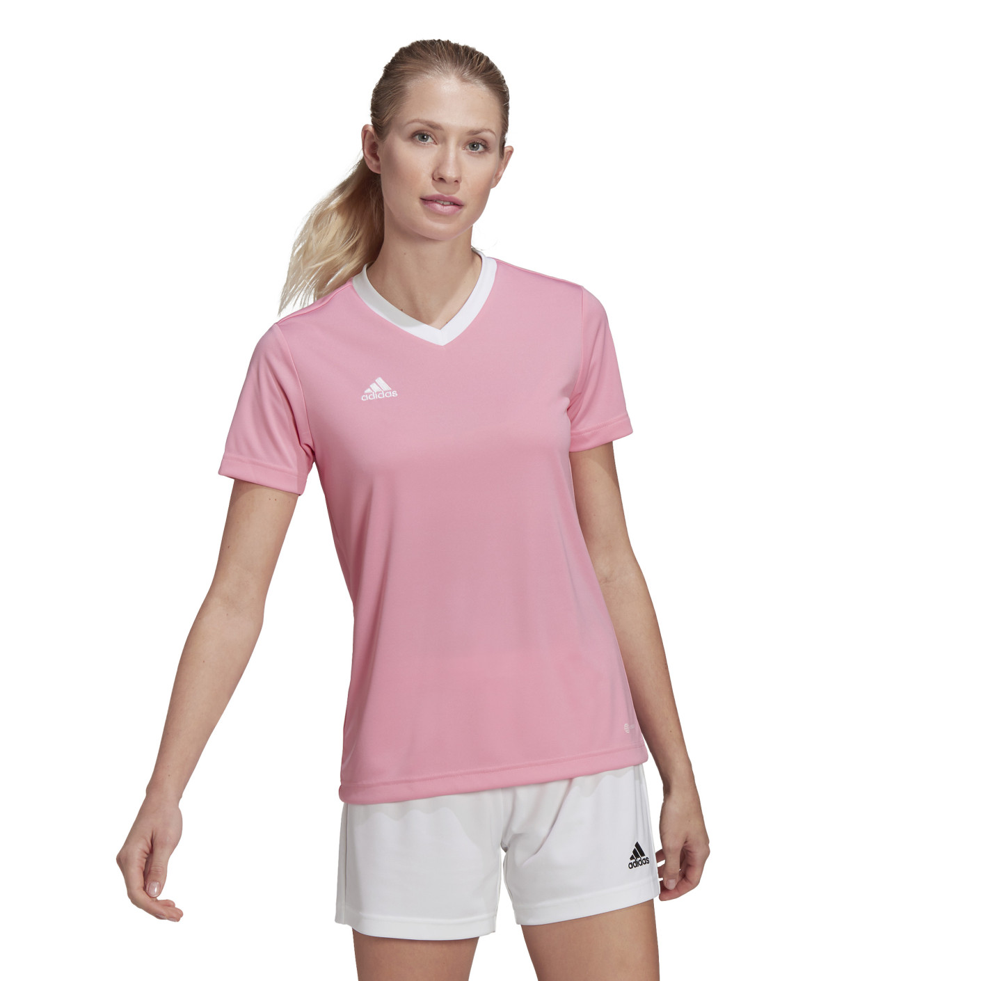 actie Zij zijn schildpad adidas Entrada 22 Voetbalshirt Dames Roze Wit