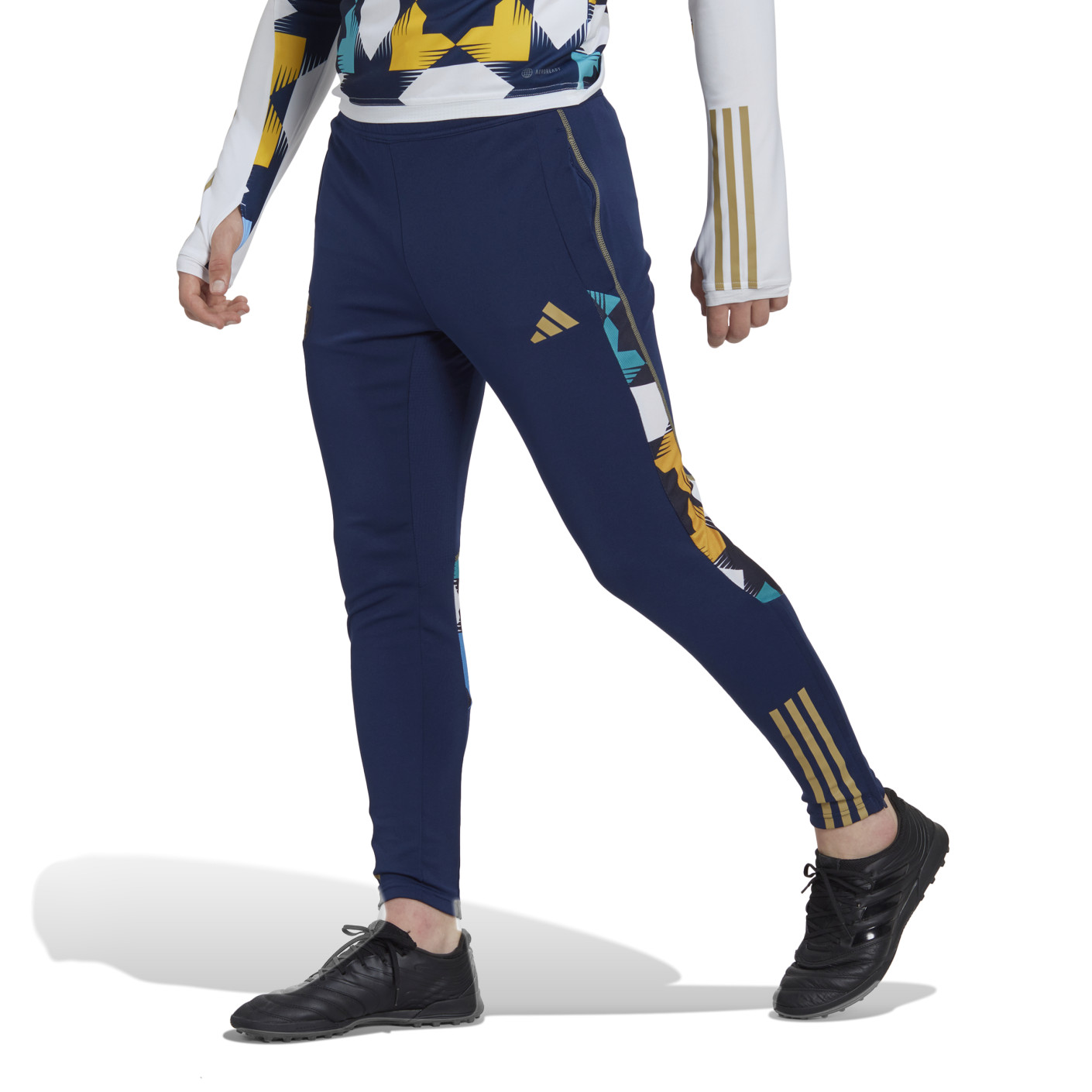 adidas Algerije Trainingsbroek 2022-2024 Donkerblauw Geel Wit