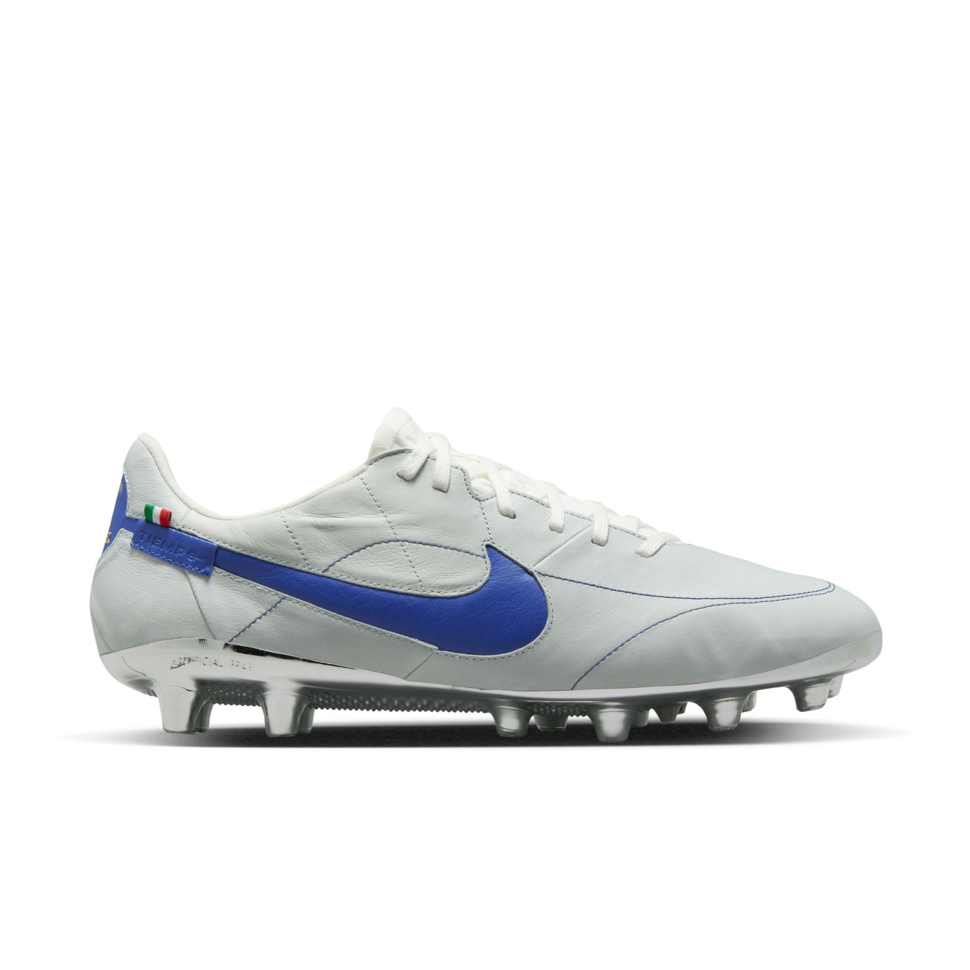 Nike Tiempo Legend 9 Elite Made in Italy Kunstgras Voetbalschoenen (AG) Wit Blauw Zilver