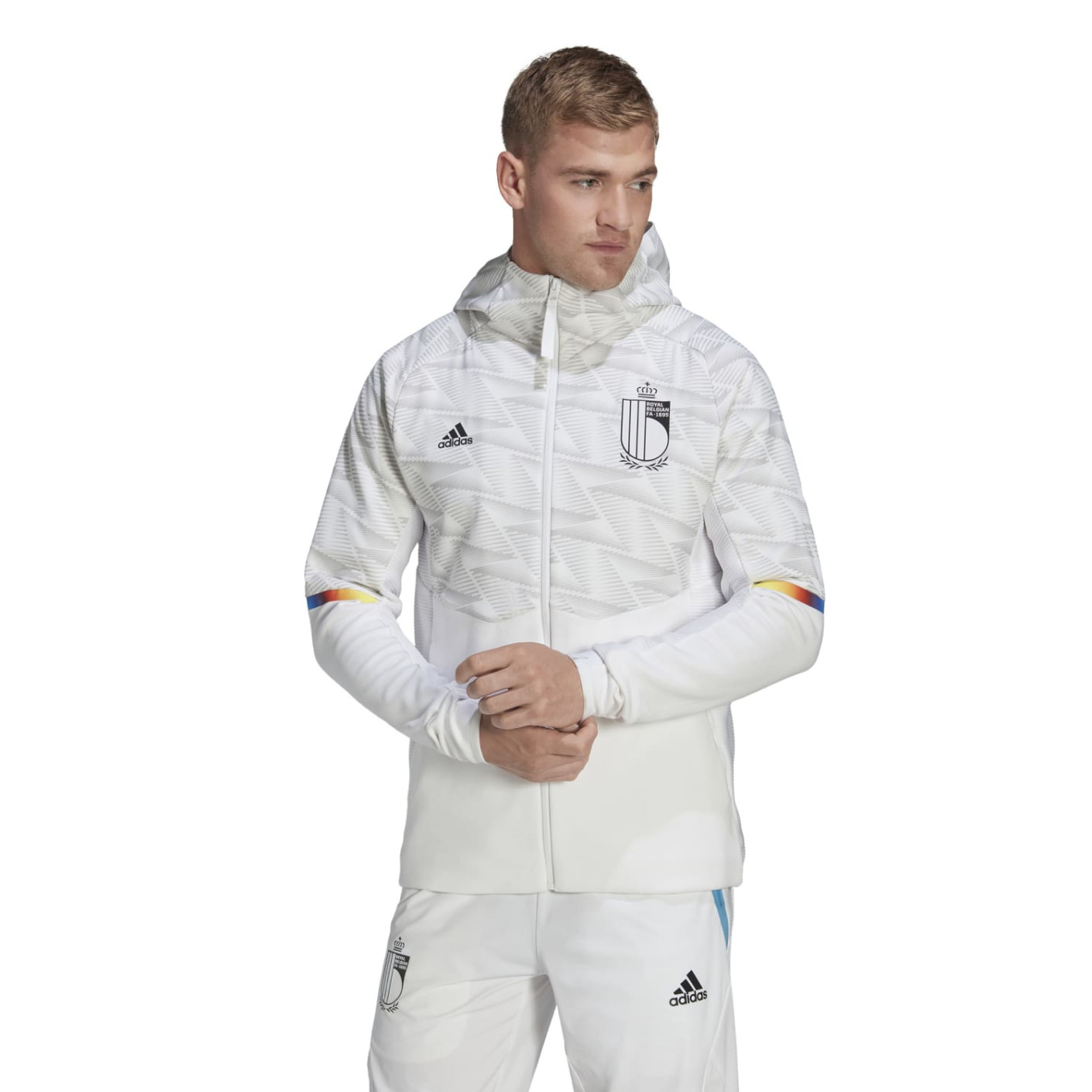 adidas België Travel Full-Zip Hoodie 2022-2024 Wit