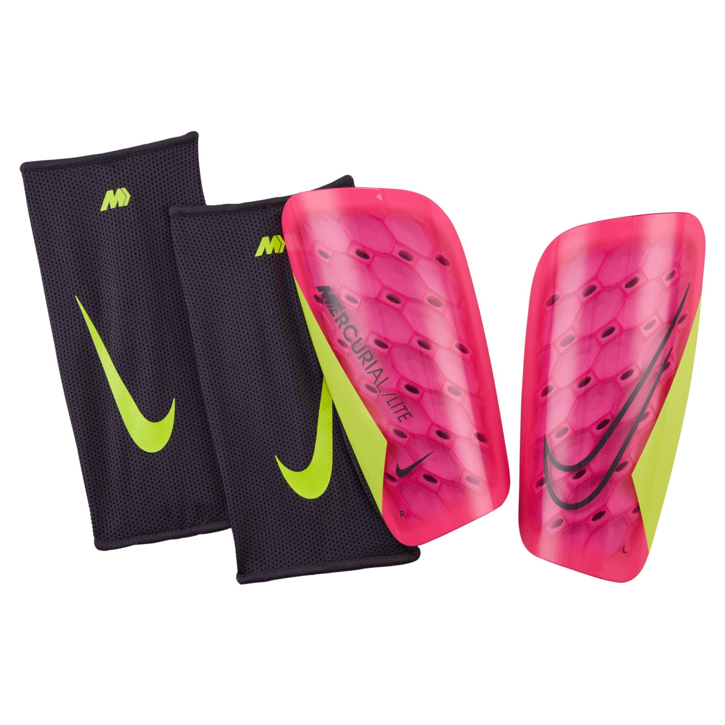 ondanks solidariteit ~ kant Nike Mercurial Lite Scheenbeschermers Roze Geel Zwart