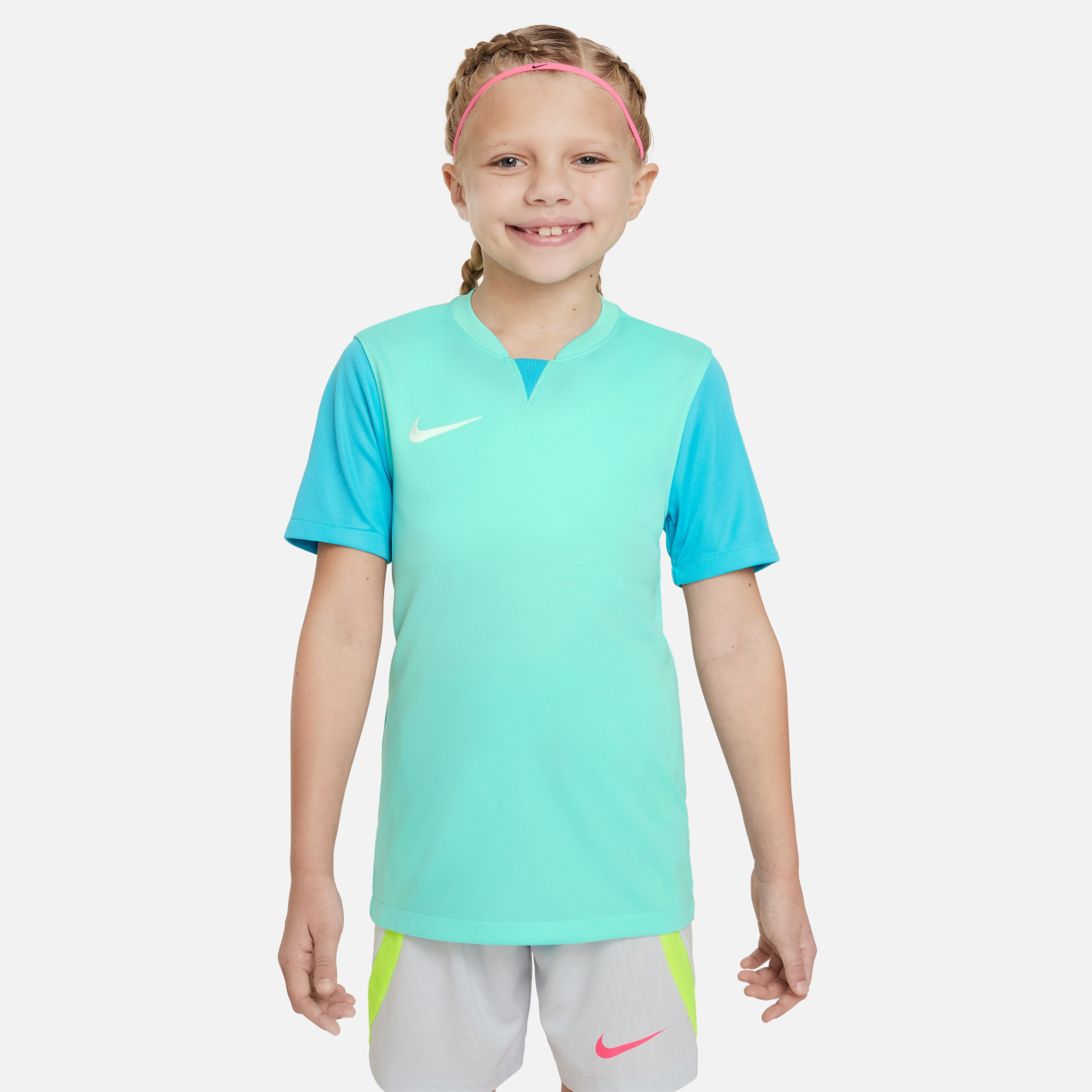 Nike Dri-Fit Trophy V Trainingsshirt Kids Turquoise Blauw Wit