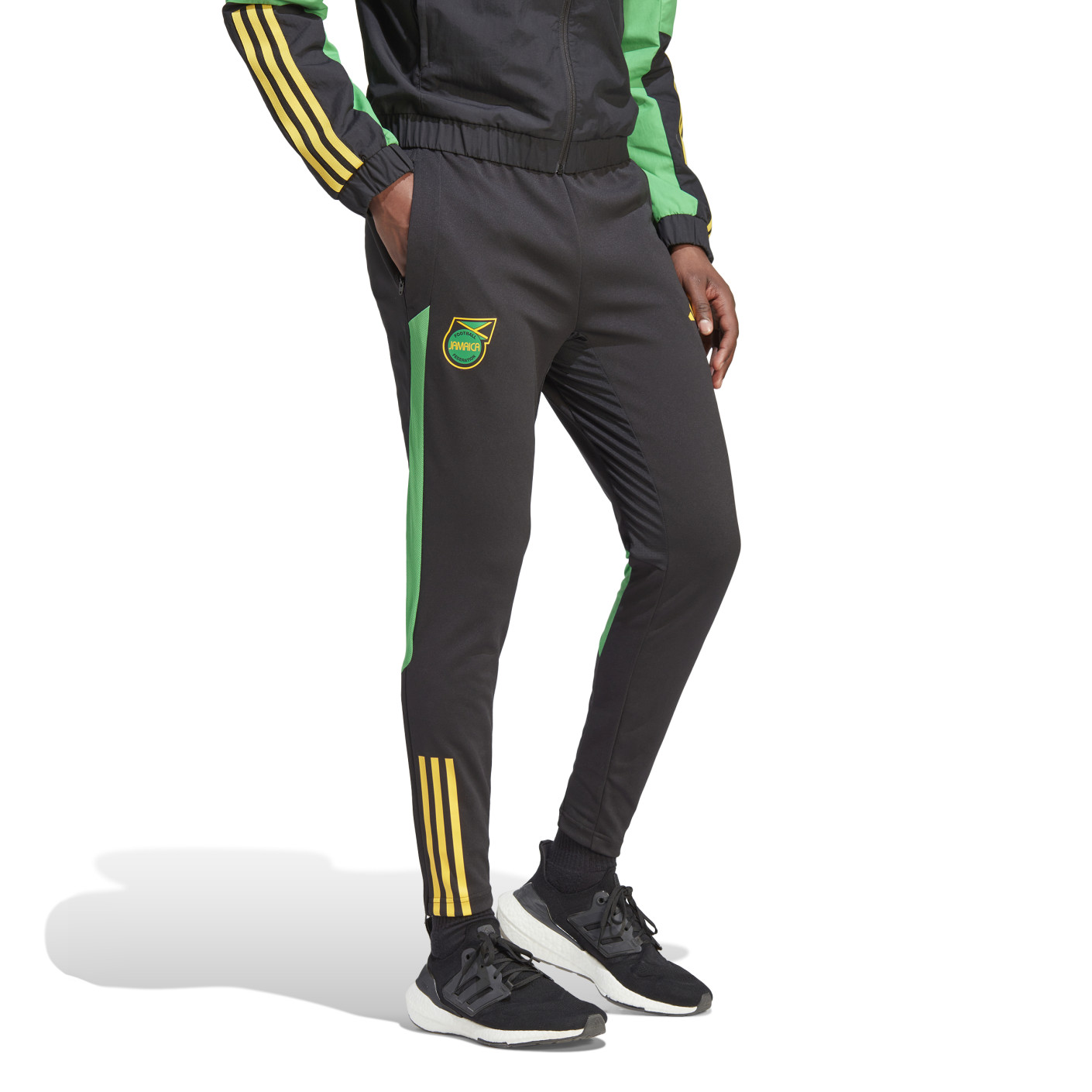 Dan opladen niezen adidas Jamaica Trainingsbroek 2023-2024 Zwart Groen Geel