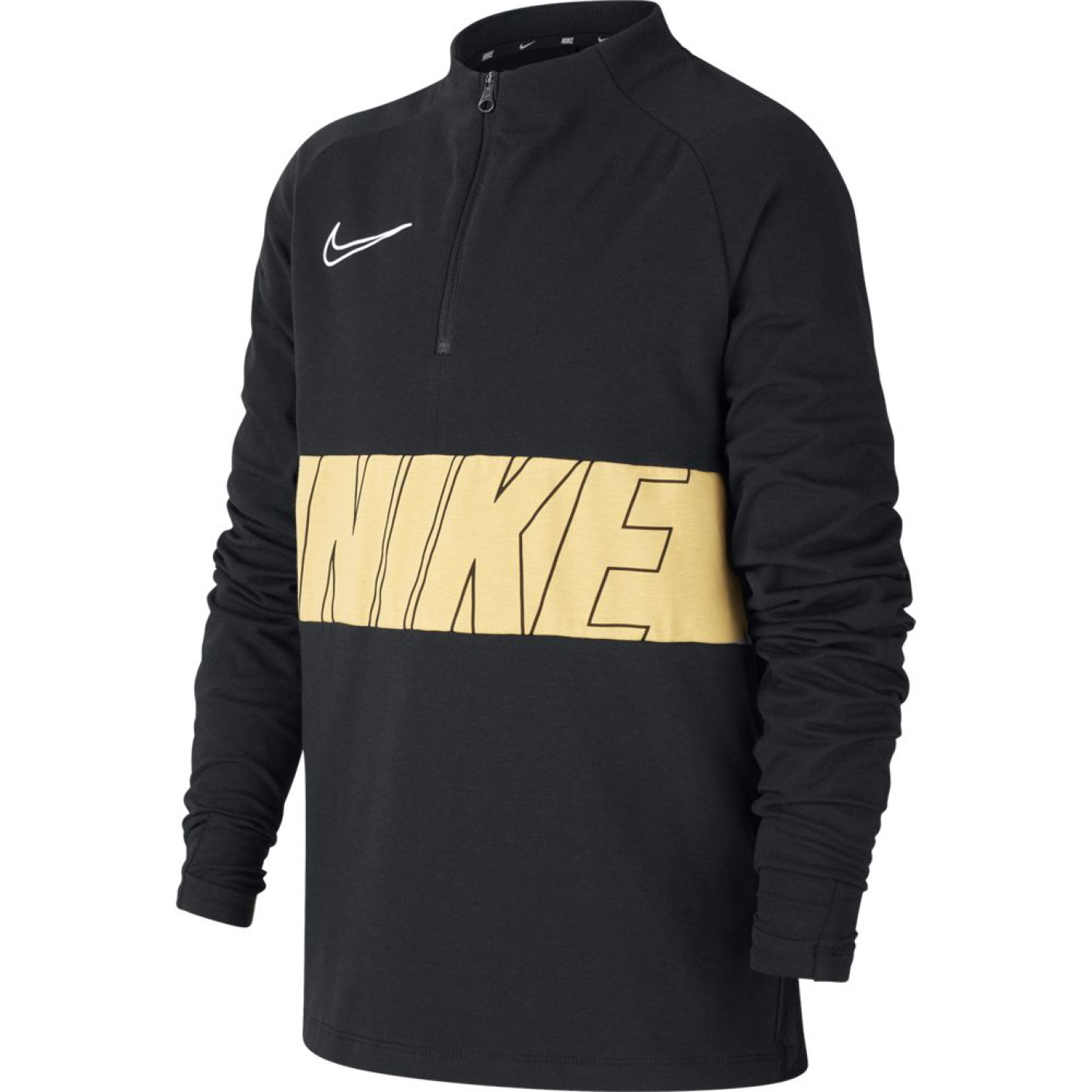 Nike Dry Academy Drill Trainingstrui Kids Zwart Goud Wit