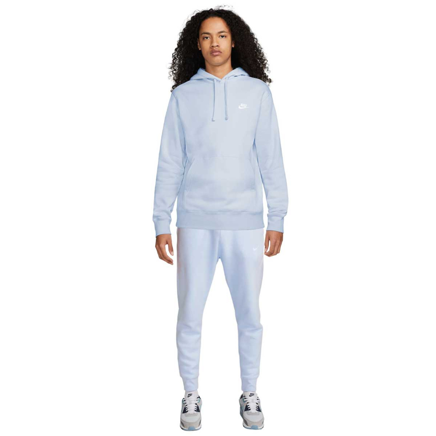 Nike Sportswear Club Fleece Trainingspak Hooded Lichtblauw Wit