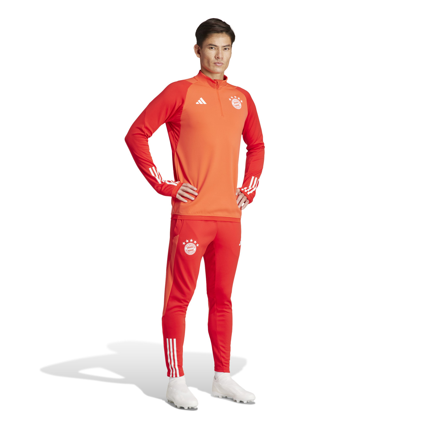 adidas Bayern München Trainingspak 1/4-Zip 2023-2024 Rood Wit