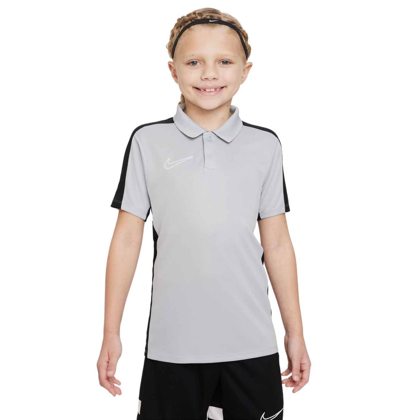 Nike Dri-Fit Academy 23 Polo Kids Grijs Zwart Wit