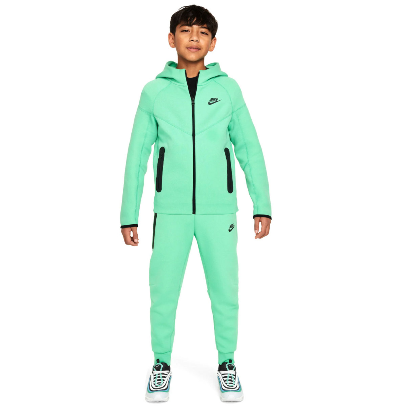 Nike Tech Fleece Sportswear Trainingspak Kids Mintgroen Zwart