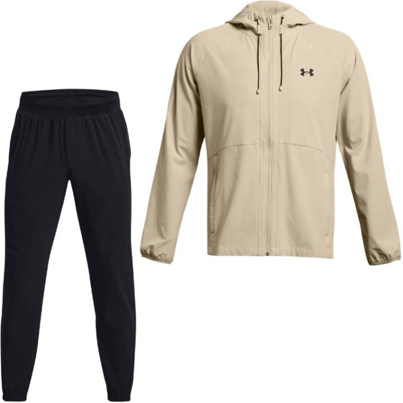 Under Armour Stretch Woven Trainingspak Full-Zip Beige Zwart