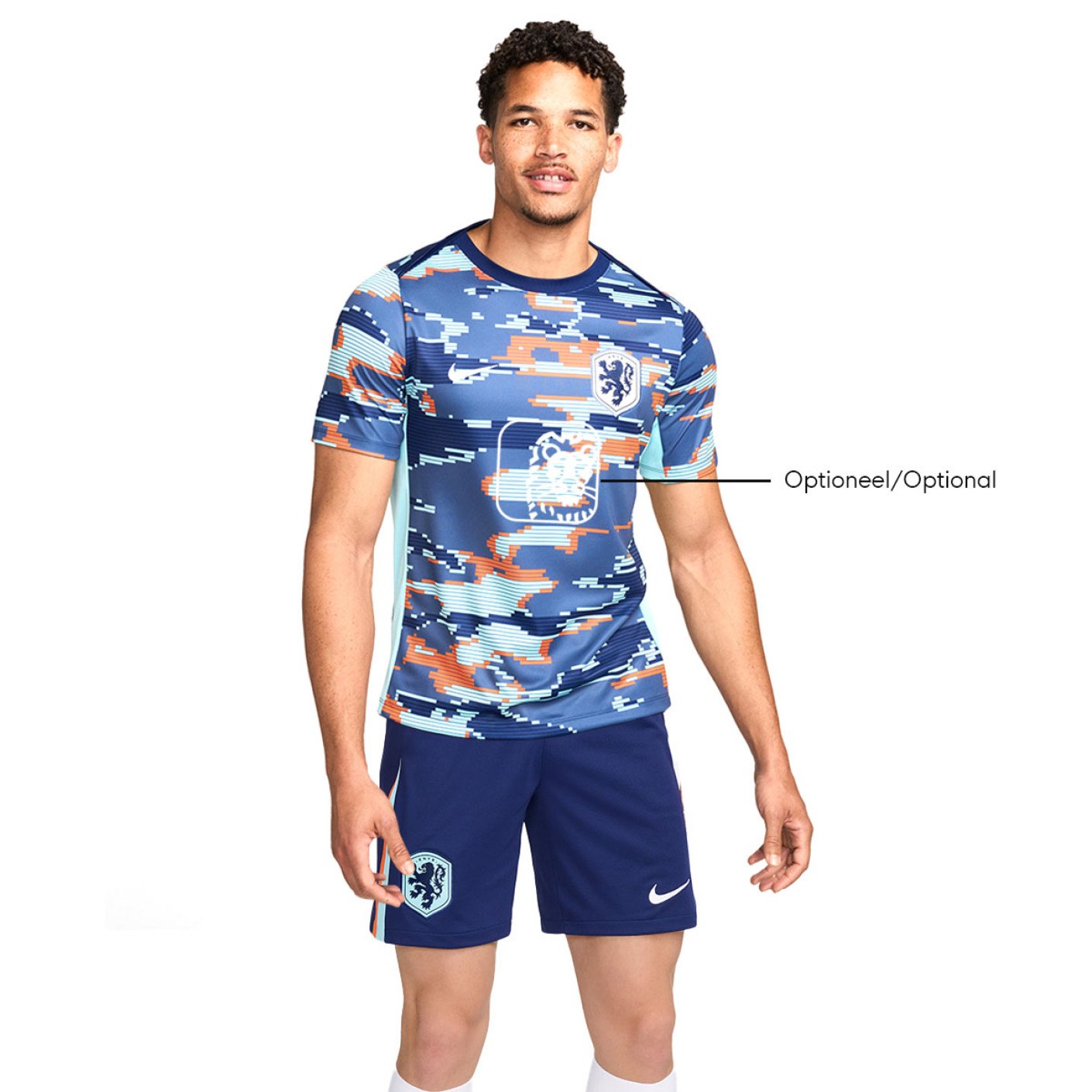 Nike Nederland Pre-Match Trainingstenue 2024-2026 Blauw Wit