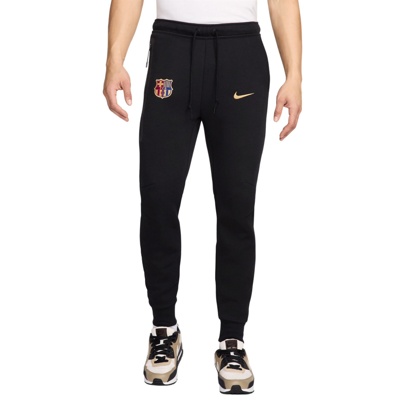 Nike FC Barcelona Tech Fleece Joggingbroek 2024-2025 Zwart Goud