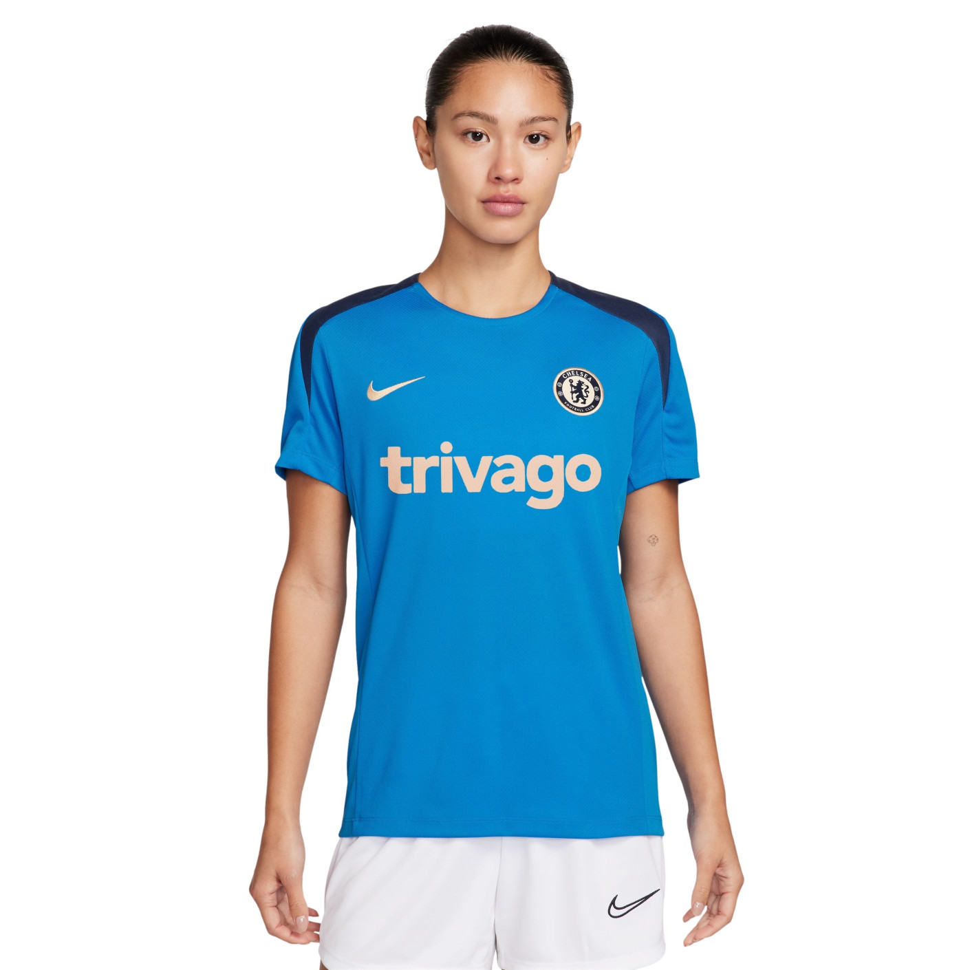 Nike Chelsea Strike Trainingsshirt 2024-2025 Dames Blauw Donkerblauw